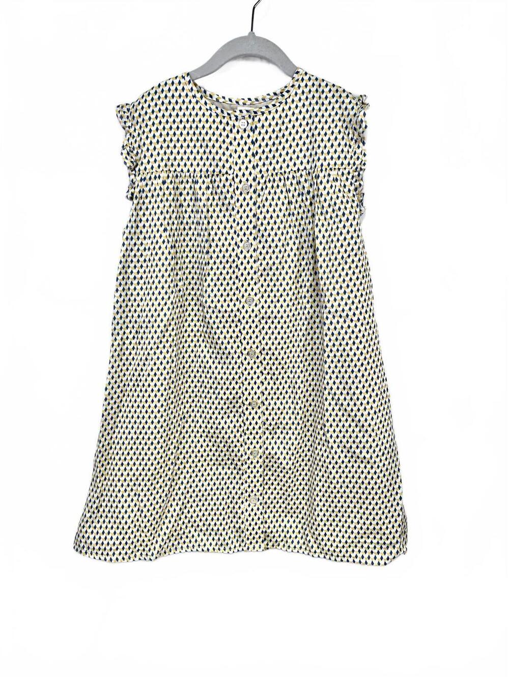 Olive Juice Girls Sleeveless Cotton Dress with Geometric Pattern NWT